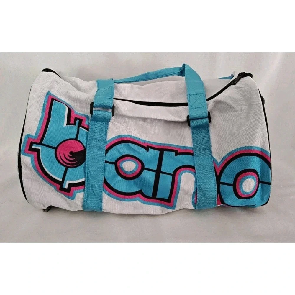 Bang Energy Drink‎ Promo Duffle Bag White Blue Pink Graphic Sporty Travel RARE!